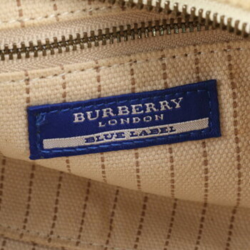 Burberry Leather Canvas Tote Bag Shoulder Handbag - Picture 9 of 9